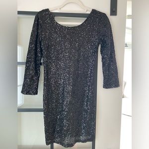 Pookie & Sebastian black sequin dress - size small